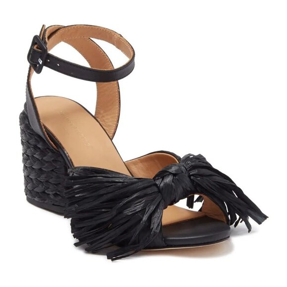 NEW PALOMA BARCELÓ Felicity Fringe Bow Sandal In Oxford E154